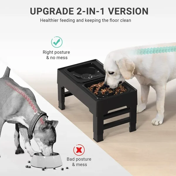 Elevated Pet Feeder With Adjustable Height